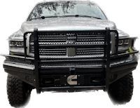a silver truck with a black grille and bumper